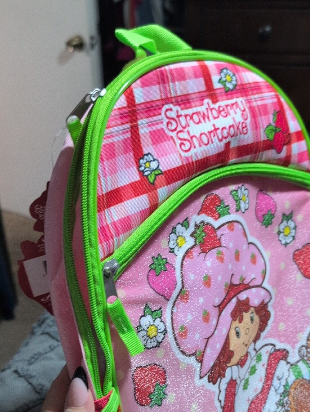 Strawberry Shortcake Kids Backpack in Pink & Green - Picture 4 of 4